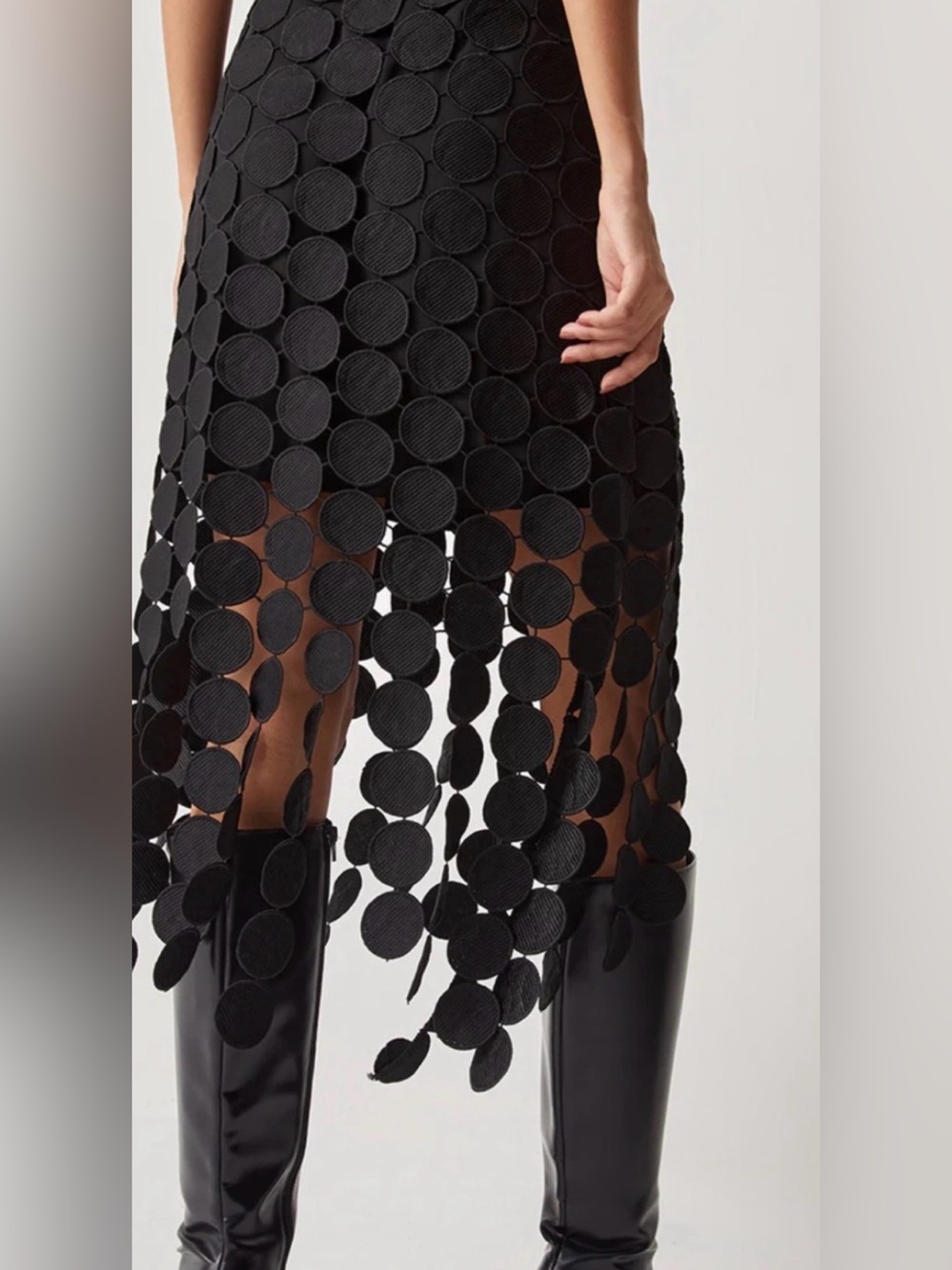 Commense Black Laser Cut Multi Circle
Double Layered Skirt Size Medium - Picture 3 of 5